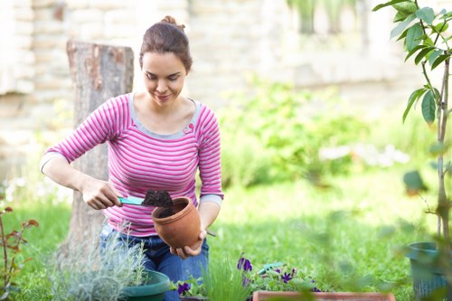 Keyboard and screen reader icons overlaid on a garden maintenance guide